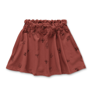 Sproet & Sprout Mushroom Print Skirt - Barn Red