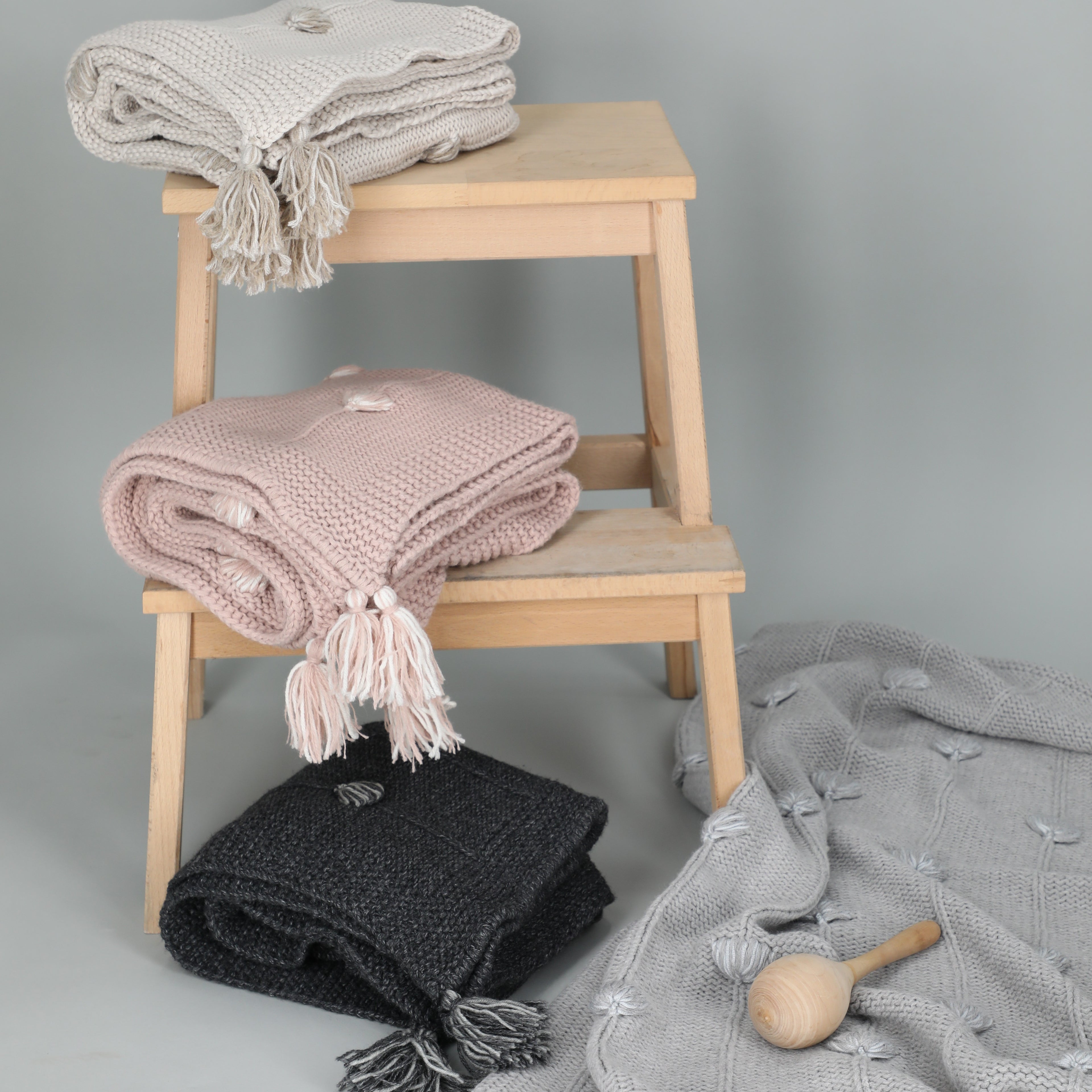 Inimini Knit Blanket - Soft Mauve