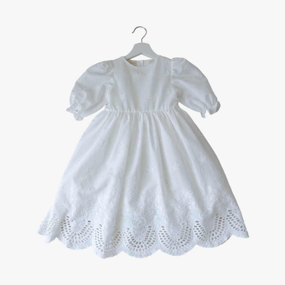 Little Eyelet Flo Dress - White
