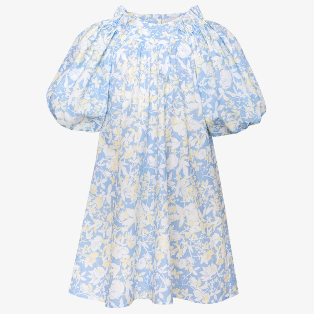 Paade Mode Floral Puff Sleeve Dress - Blue
