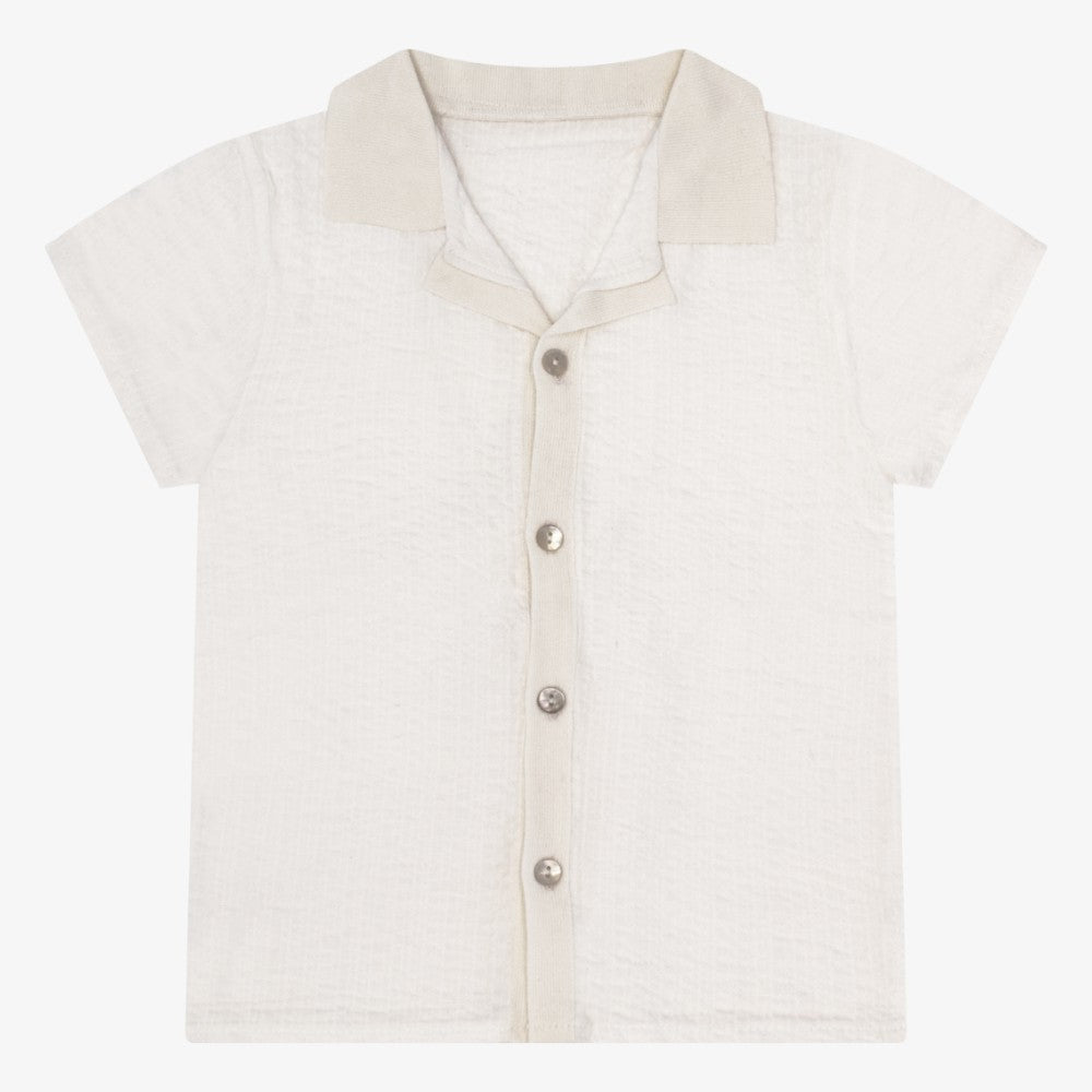 Kipp Seersucker Knit Shirt - White