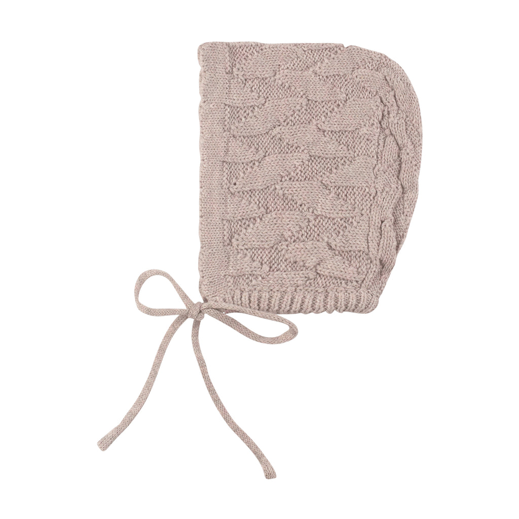 Pippin Jigsaw Knit Bonnet - Baby Pink