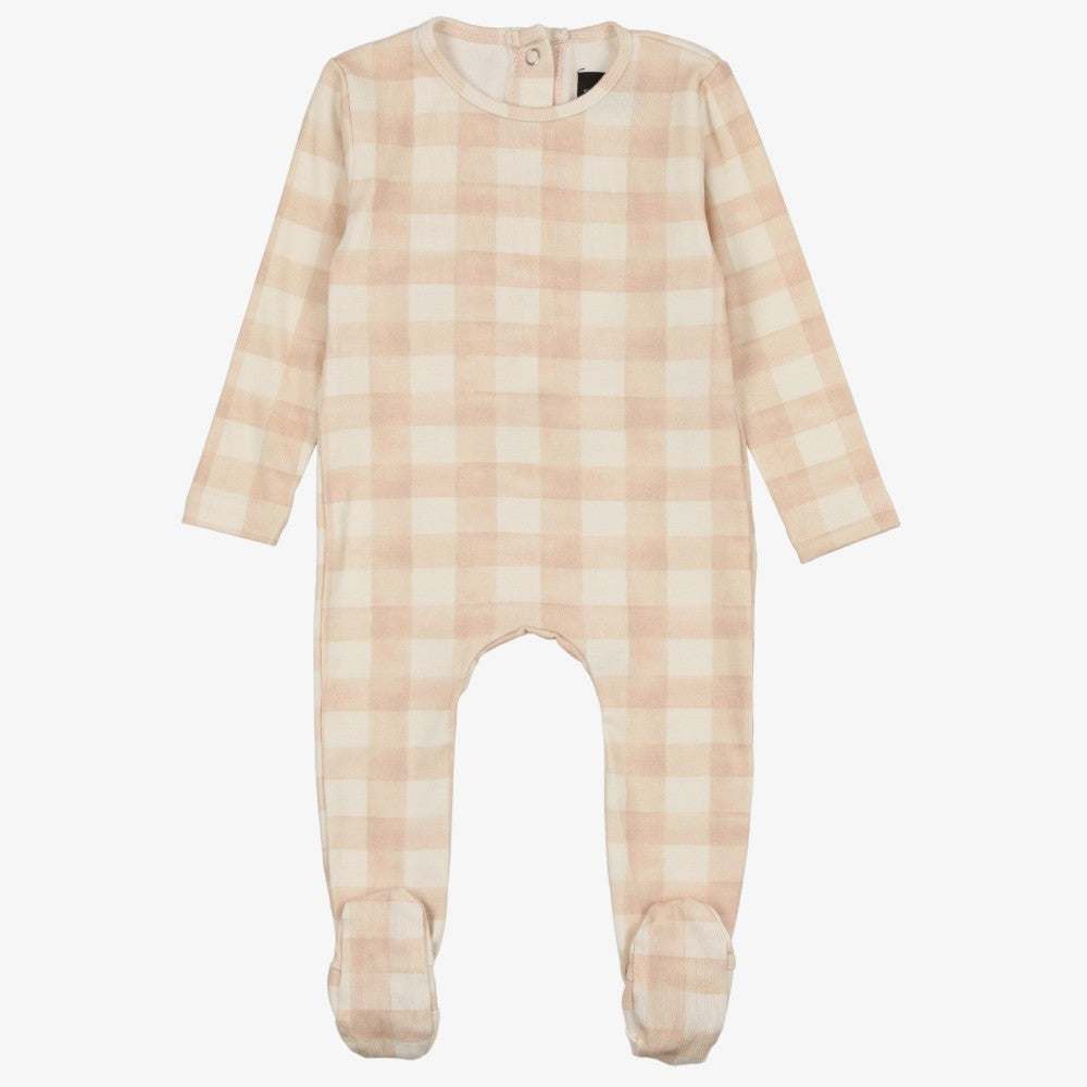 Cuddle & Coo Checked Footie - Mauve