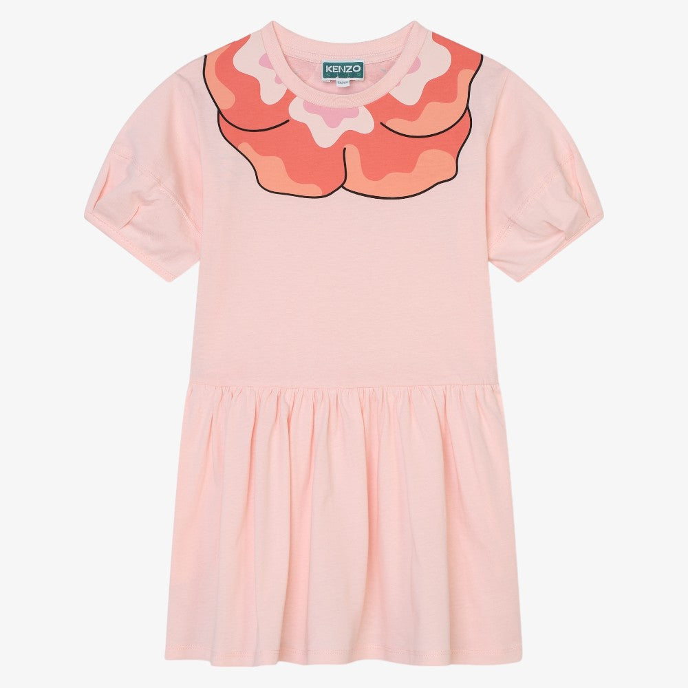 Kenzo Flowers On Neck Dress - Vieled Pink