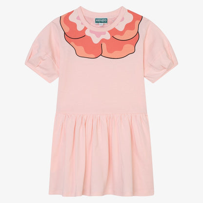 Kenzo Flowers On Neck Dress - Vieled Pink