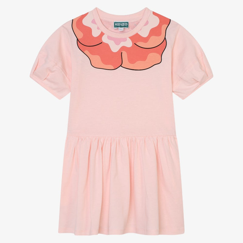 Kenzo Flowers On Neck Dress - Vieled Pink