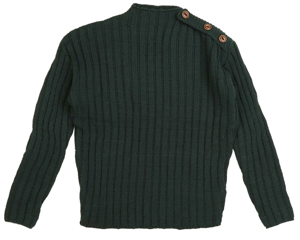 Belati Shoulder Button Chunky Knit Sweater - Forest Green