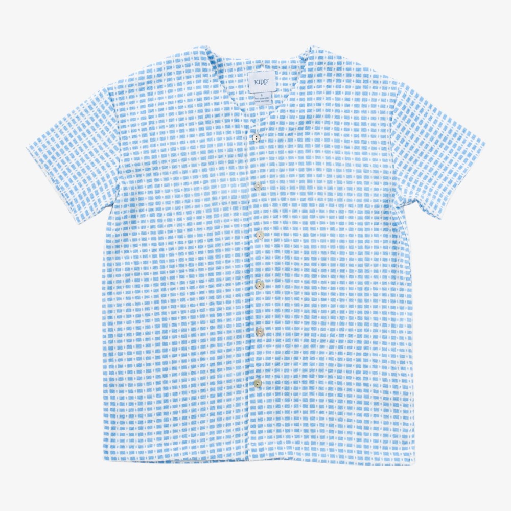 Kipp Crinkle Pattern Shirt - Blue