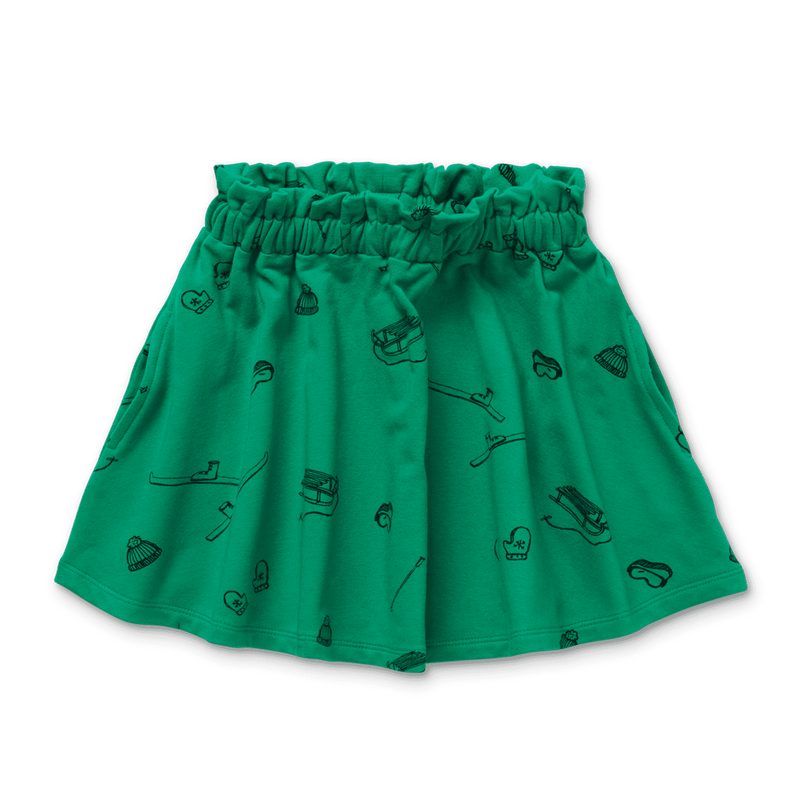 Sproet & Sprout Ski Print Skirt - Fern Green