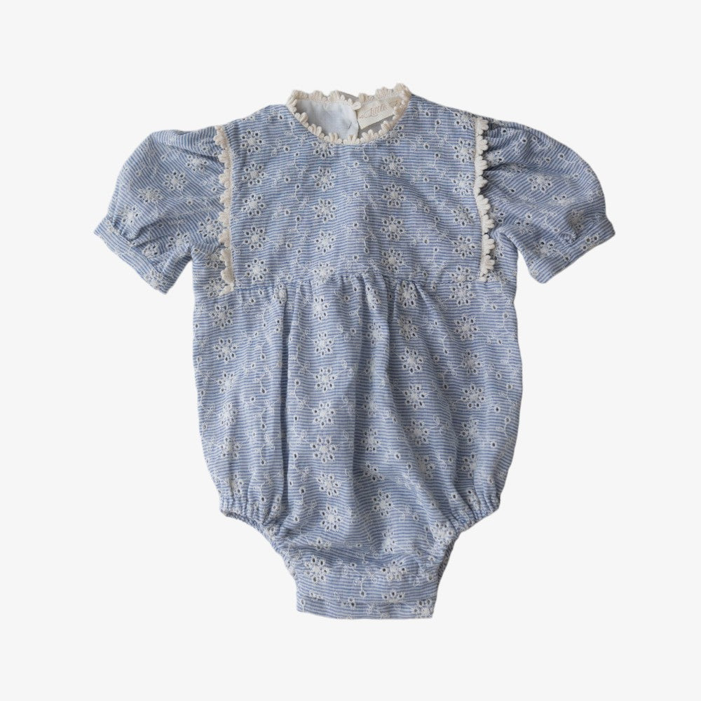 Little Eyelet Beatrice Romper - Blue