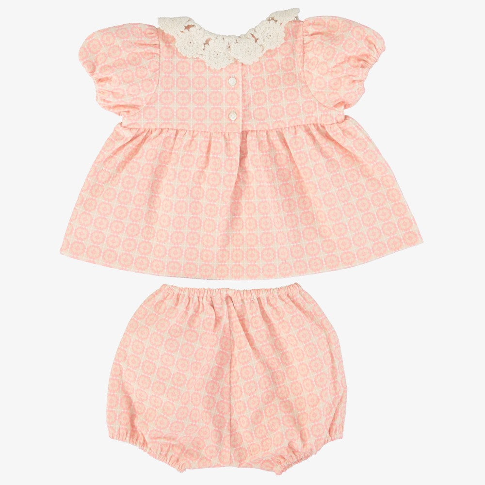 Bebe Organic Camille Blouse And Bloomer - Rose
