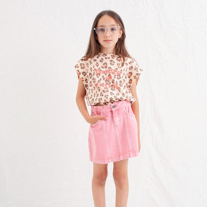 Tocoto Vintage Animal Print T-Shirt - Pink