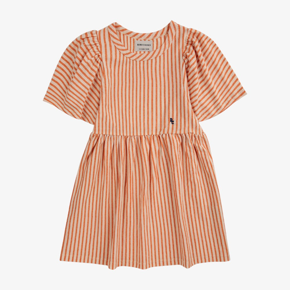 Bobo Choses Vertical Stripe Dress - Orange
