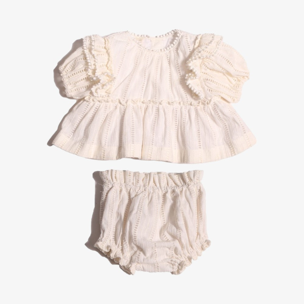 Tia Cibani Tiered Blouse And Bloomer - Sugar