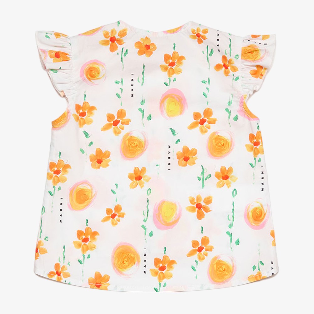 Marni Floral Blouse And Bloomer - White