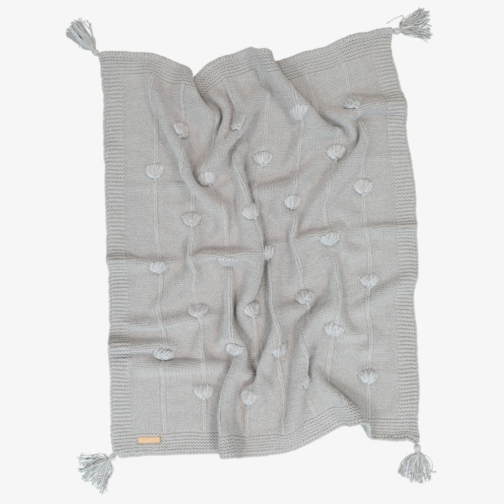 Inimini Knit Blanket - Grey Blue