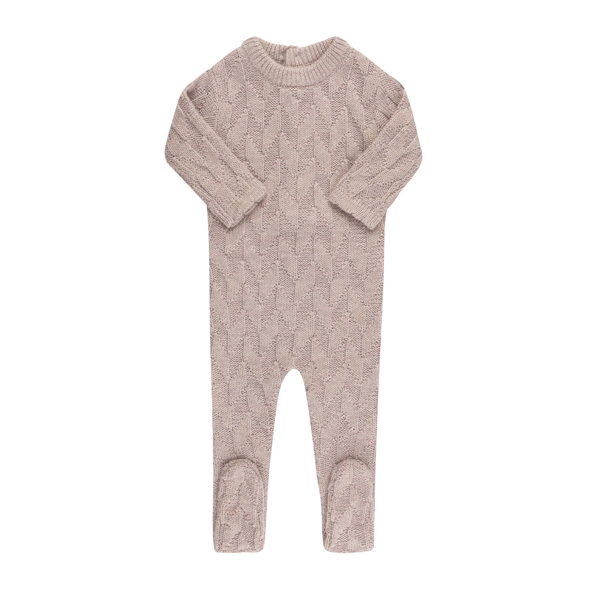 Jigsaw Knit Footie - Baby Pink