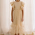 Petite Amalie Embroidered Flower Bud Tulle Dress - White