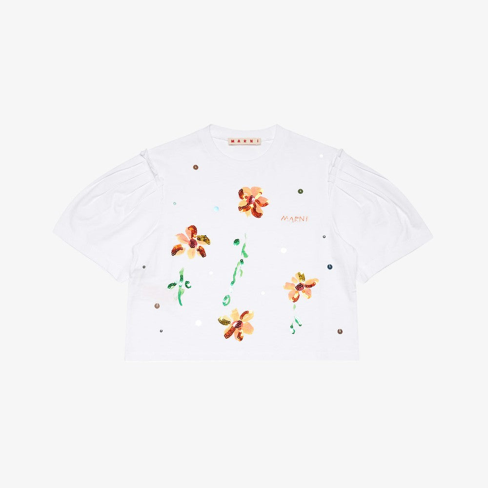 Marni Ruffle T-Shirt - White