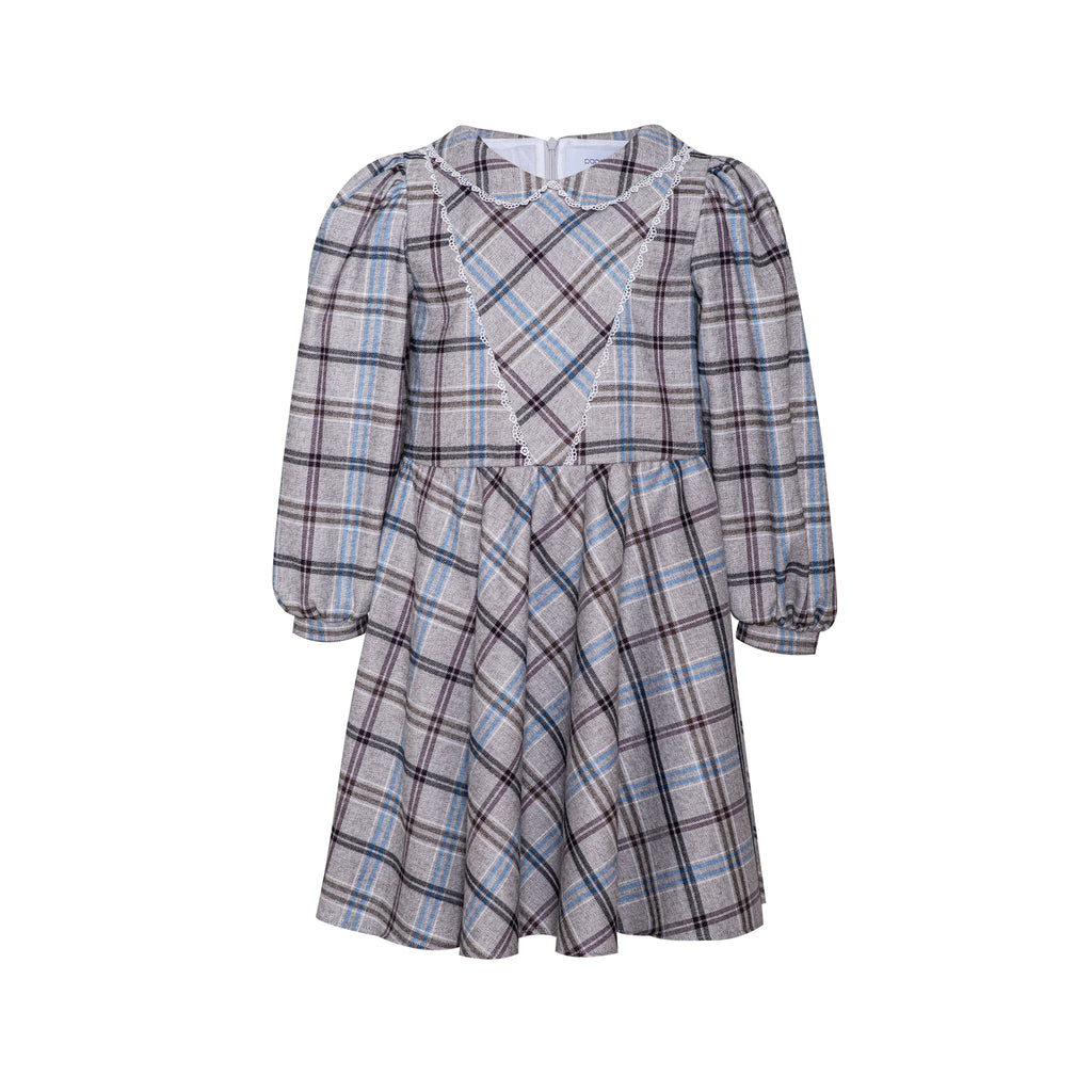 Paade Mode Plaid Dress With Collar - Alpe Grey
