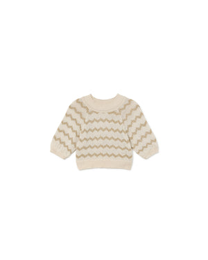 Little Creative Factory Wavy Knit Sweater - Cream