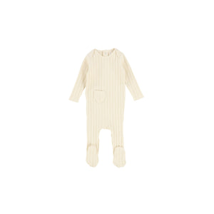Lilette Ribbed Muslin Footie - Natural
