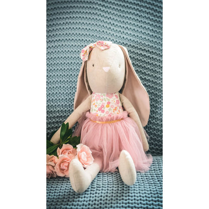 Linen Baby Pearl Bunny - Rose Garden