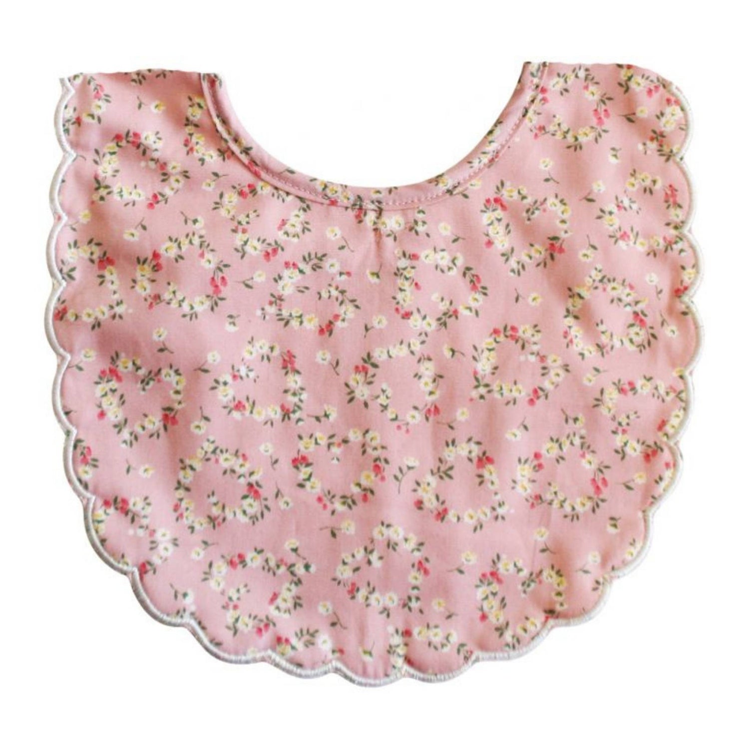 Scallop Bib - Posy Heart