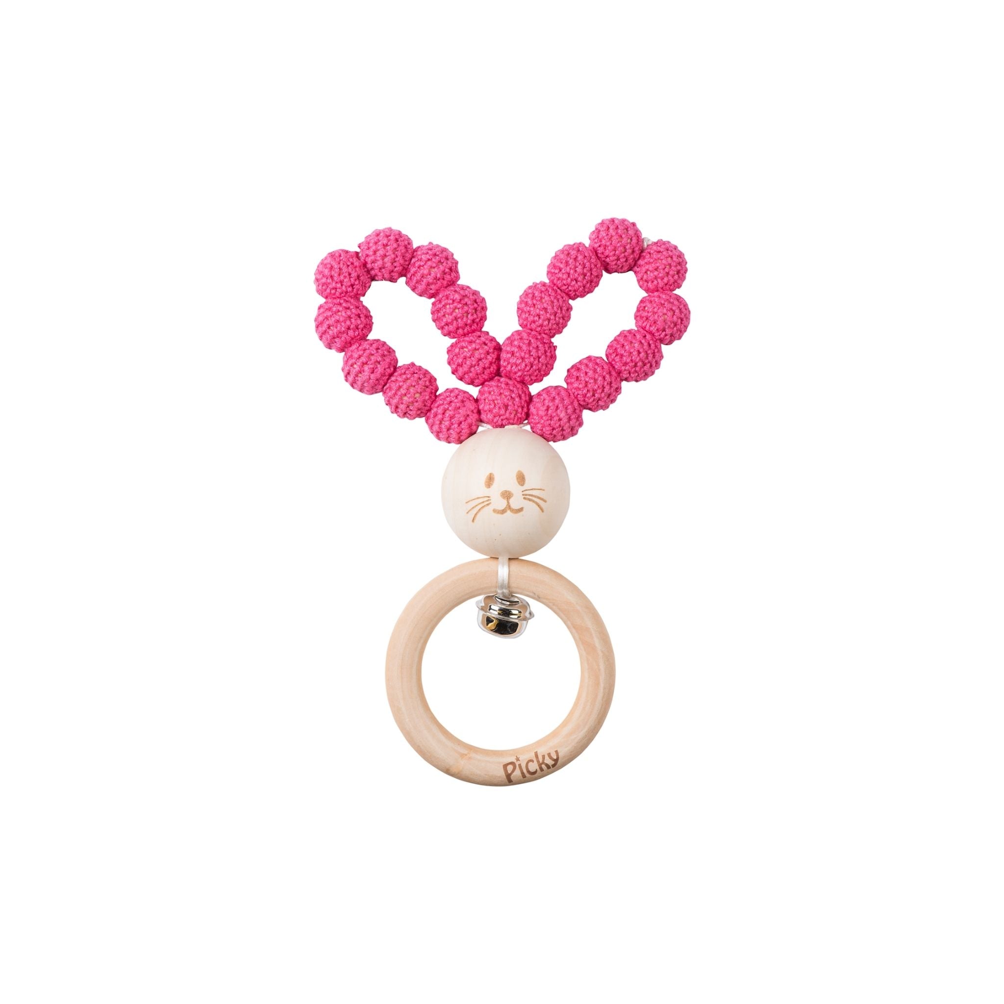 Picky Crochet Bunny Teether - Hot Pink