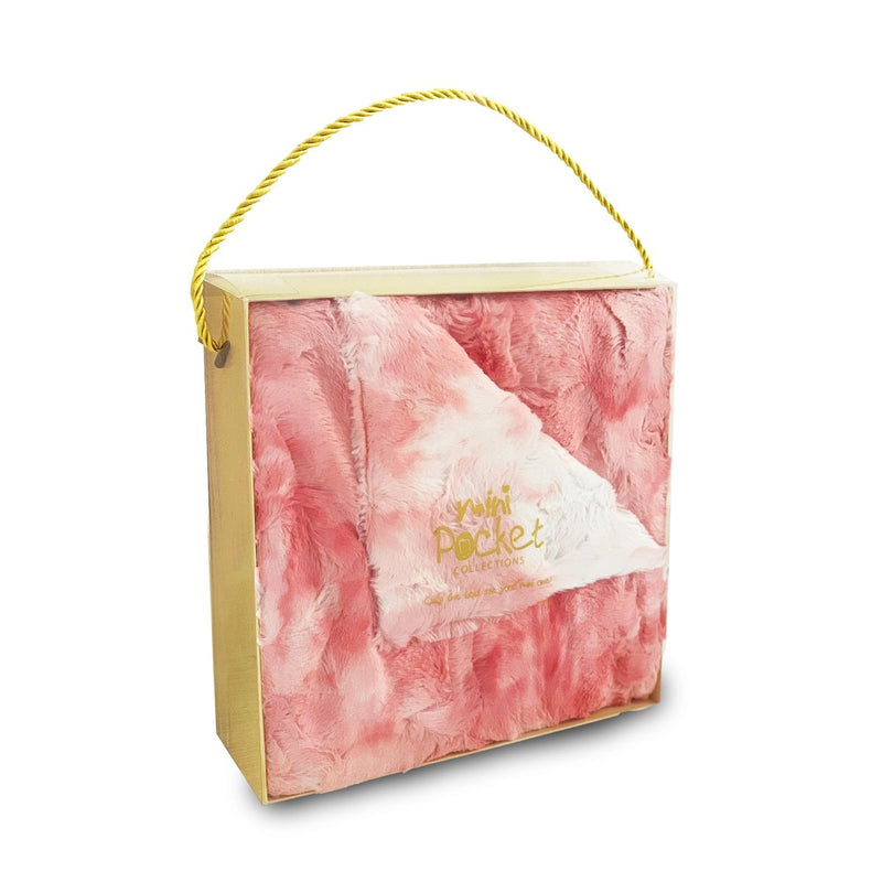 Mini Pocket Fur Baby Blanket - Tie Dye/pink