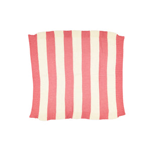 Spool Fine Knits Striped Knit Blanket - Ecru & Pink